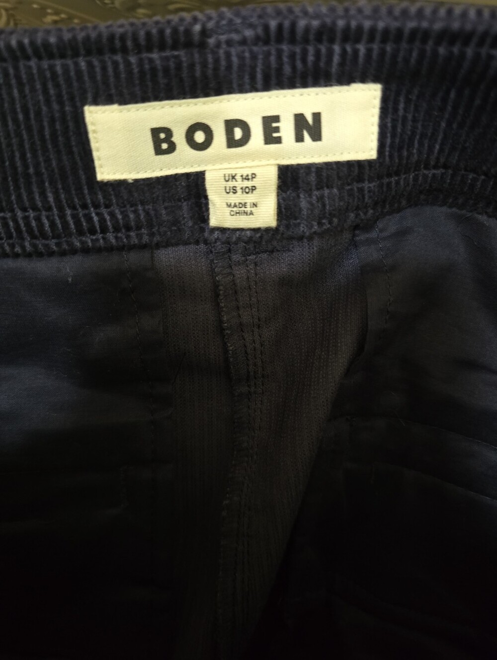 Boden Belgravia Cord Pants In Navy 10P Patch Pockets Chic For Fall Winter - Picture 5 of 8